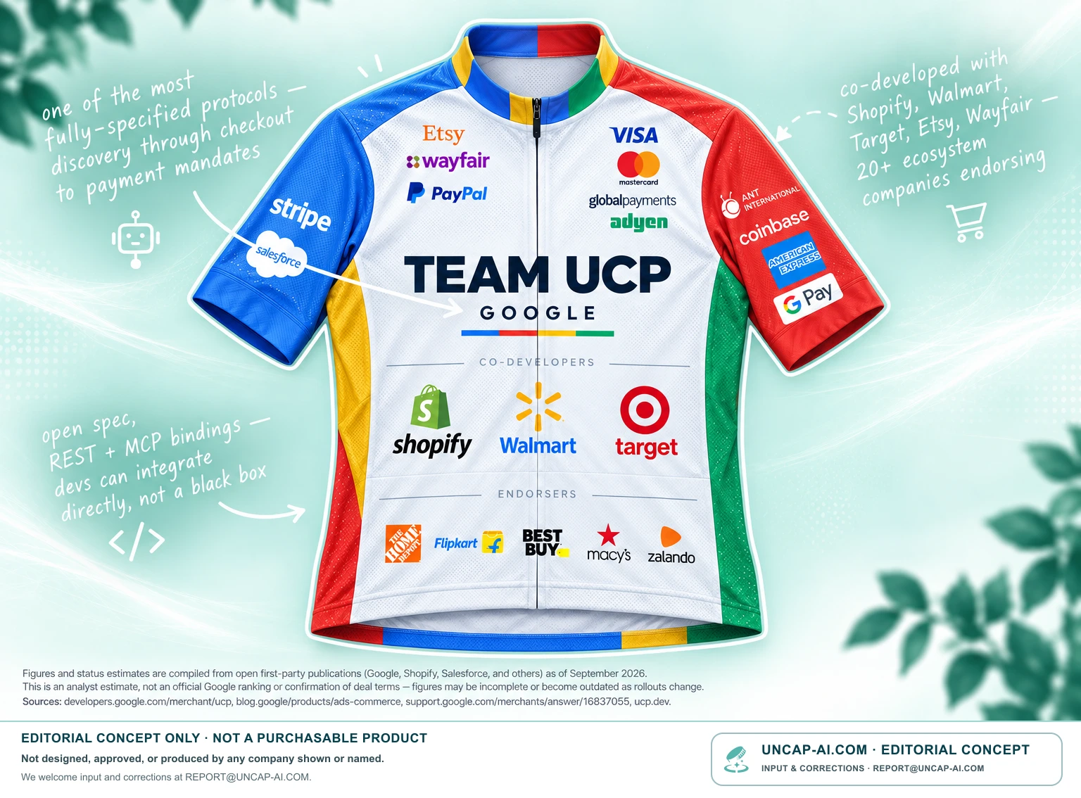 Uncap-AI.com editorial concept jersey visualizing the UCP ecosystem analysis